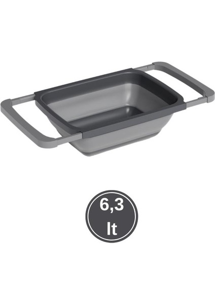 Büyük Boy Katlanır Lavabo Süzgeci, Silikon Akordiyon Meyve Sebze Ayarlanır Süzgeç 6,3 Litre fiyatları