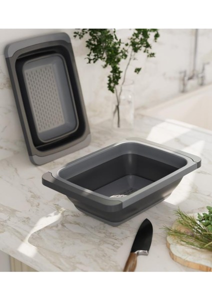 Büyük Boy Katlanır Lavabo Süzgeci, Silikon Akordiyon Meyve Sebze Ayarlanır Süzgeç 6,3 Litre indirimleri