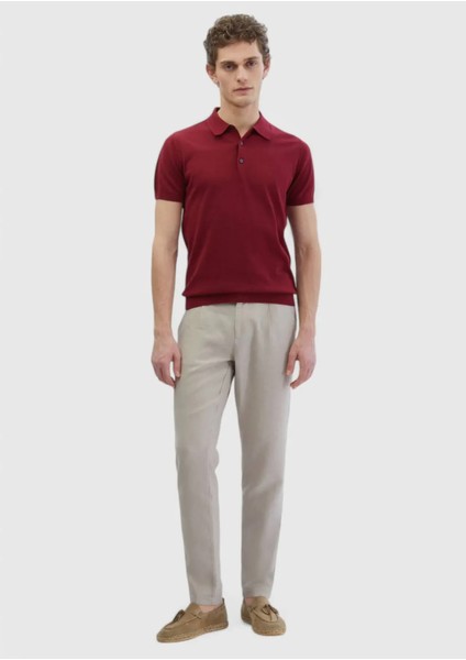 Bordo Polo Yaka %100 Pamuk Triko fiyatları