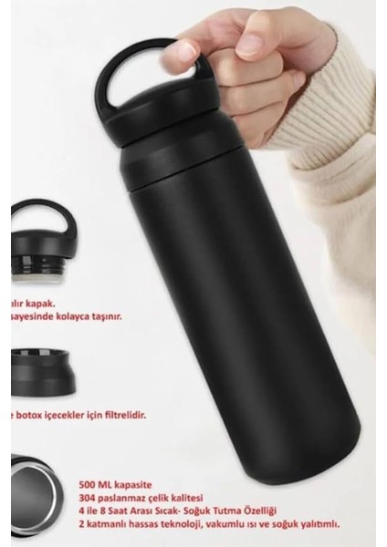 Kişiye Özel 500 ml Paslanmaz Çelik Bubu Dudu Baskılı Filtreli Termos – Sıcak Soğuk Tutma Özellikli fırsatları