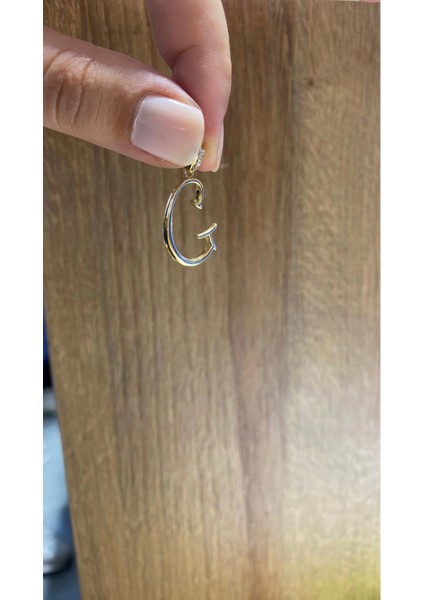 14 Ayar Altın G Harfli Kolye Ucu 449