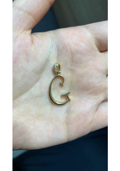 14 Ayar Altın G Harfli Kolye Ucu 449 modelleri