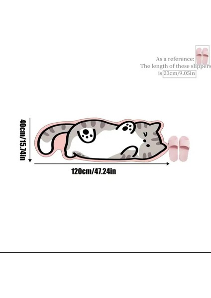 Pembe Kenarlı / 40*120 Cm/15.74*47.24 Inç 1 Adet Şirin Kedi Şekilli Alan Matı fiyatları