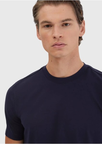 Lacivert Bisiklet Yaka T-Shirt modelleri