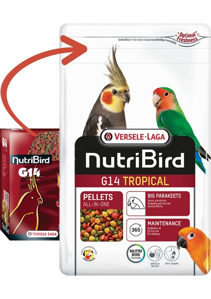 Nutrıbırd G14 Tropıcal Paraket Pelet Yem 1kg Lzwdr