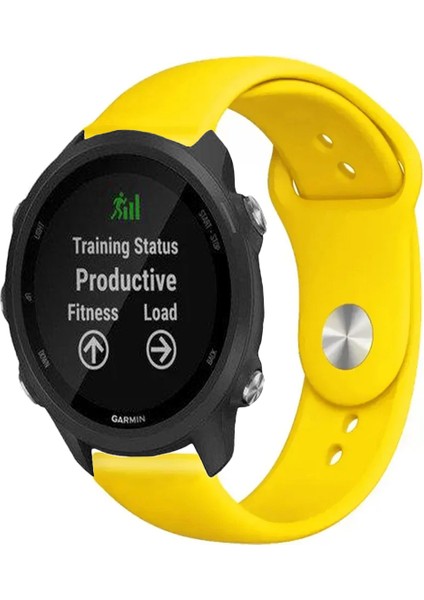Garmin Forerunner 245 / 245 Music ile Uyumlu Kordon Yumuşak Dokulu Esnek Jel Silikon Kayış