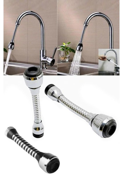 Oynar Başlıklı Musluk Başlığı Spiral Başlı Tasarruflu Mutfak Bükülebilen Hareketli 1410