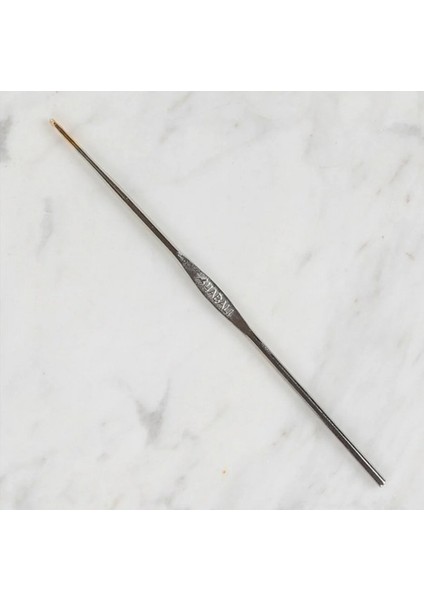 Yabalı Altın Uçlu Metal Saplı Dantel Tığ No:6 & 1.40MM -Gümüş