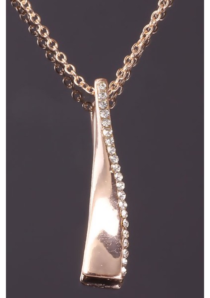 Sıralı Stün Zirkon Taşlı Altın Renkli Kolye modelleri