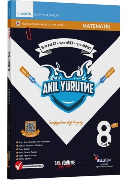 8. Sınıf Çarpan ve Katlar 1. Fasikül Akıl Yürütme Yayınları