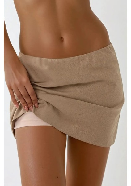 Kadın Düşük Bel Mini Şort Deve Kahvesi indirimleri