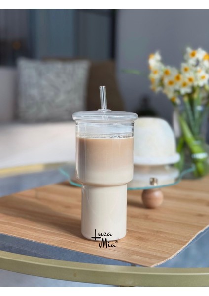 Origami Pipetli Kapaklı Cam Bardak 500ML fiyatları