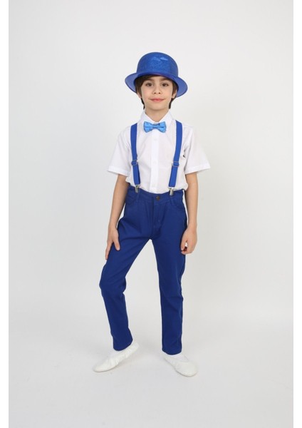 Erkek Çocuk Takım Askı Papyon Gömlek Pantalon Sarı Saks Turkuaz Kırmızı fırsatları