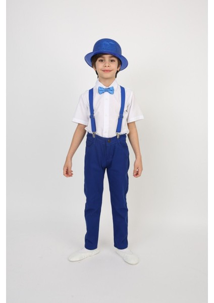 Erkek Çocuk Takım Askı Papyon Gömlek Pantalon Sarı Saks Turkuaz Kırmızı indirimleri