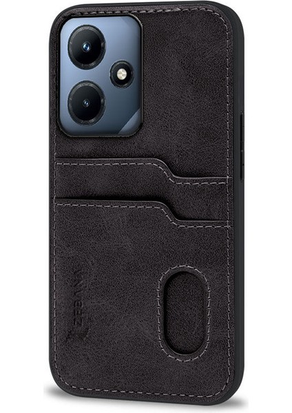 Infinix Hot 30I Uyumlu Kılıf Zebana Kartlıklı Lüx Deri Kılıf Siyah fiyatları