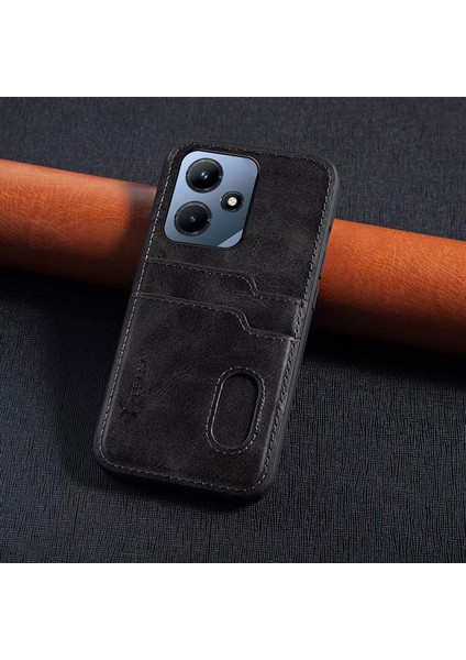 Infinix Hot 30I Uyumlu Kılıf Zebana Kartlıklı Lüx Deri Kılıf Siyah modelleri