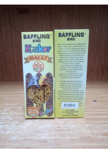 Bird Muhabbet Kuş Ballı Kraker 3 Paket(1 ADET SEBZE KEMİK TUTACAĞI HEDİYE)