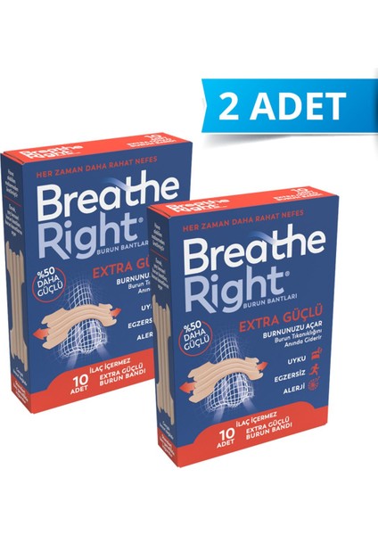 Extra Büyük Burun Bandı - İlaçsız, Esnek Malzeme, 66 mm, Rahat Nefes Almayı Sağlayan Ergonomik Tasarım, 10'lu x 2 Paket fırsatları