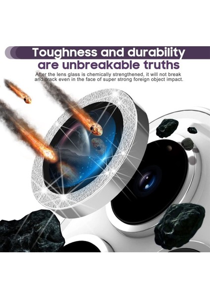 Iphone 14 Pro ve 14 Pro Max Uyumlu Işıldayan Simli Kamera Koruyucu indirimleri