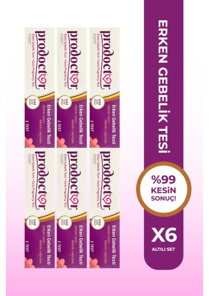 Erken Gebelik Testi 6'Lı Paket – Tek Kullanımlık, Yüksek Hassasiyetli Ve Medikal Standartlı Ev Kullanımı fiyatları