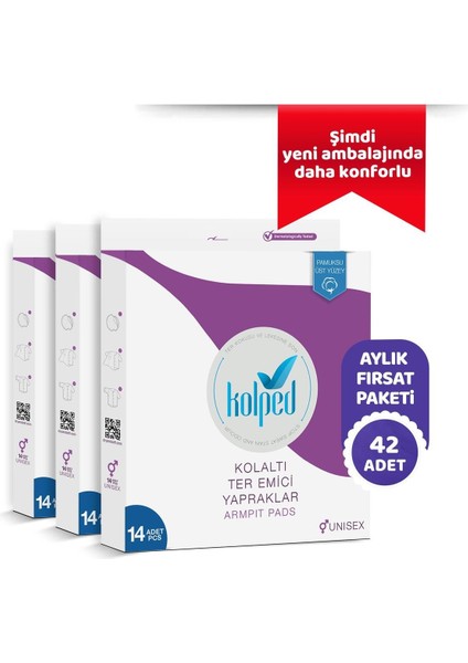 Koltuk Altı Ter Emici Ped 42'li Paket Hipoalerjenik Süper Emici Nefes Alabilen Dayanıklı