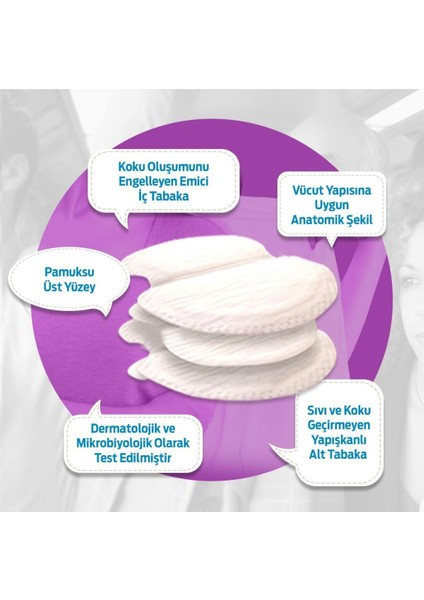 Koltuk Altı Ter Emici Ped 42'li Paket Hipoalerjenik Süper Emici Nefes Alabilen Dayanıklı