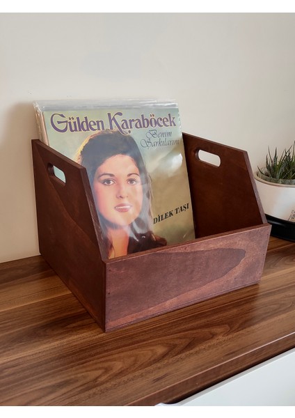 Ahşap LP Plak Sandığı 12" - Organizer Kutu - Wooden LP Record Box 12" fırsatları