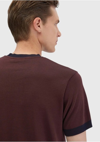 Kiremit Düz Bisiklet Yaka %100 Pamuk T-Shirt indirimleri