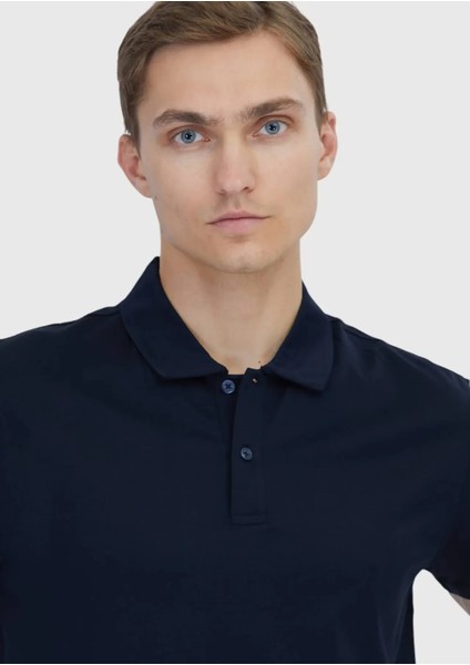 Lacivert Düz Polo Yaka %100 Pamuk T-Shirt modelleri