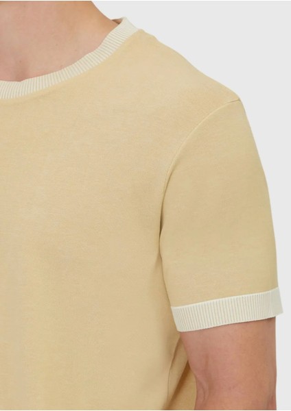 Safran Düz Bisiklet Yaka %100 Pamuk T-Shirt fırsatları