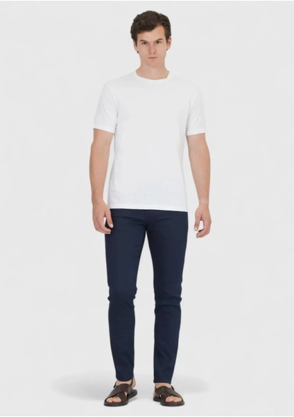 Beyaz Düz Bisiklet Yaka %100 Pamuk T-Shirt fiyatları