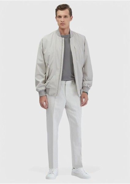 Açık Gri Regular Fit Dik Yaka Casual Dokuma Mont fiyatları