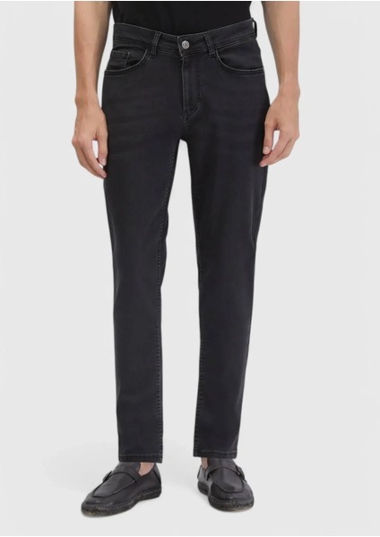 Antrasit Düz Slim Fit Denim Pamuk Karışımlı Pantolon fiyatları