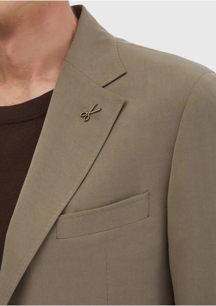 Açık Kahve Düz Zeroweight Slim Fit Takım Elbise indirimleri