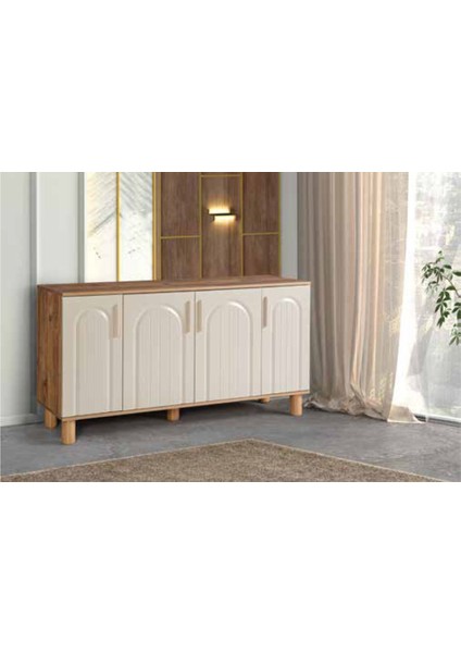 KDL Çam - Krem Bohem Çizgi Konsol