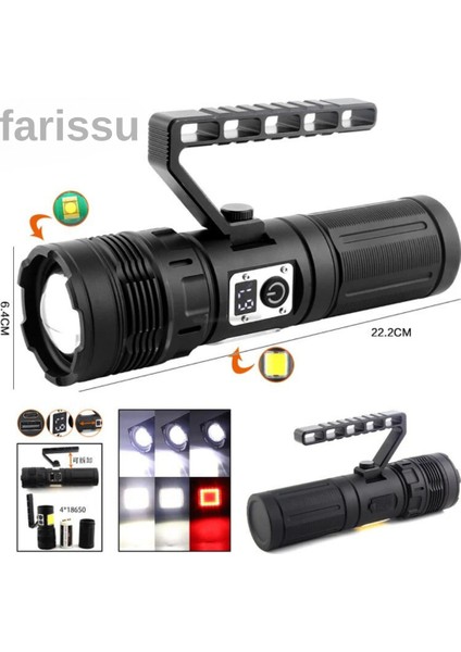 GK-S2303B Ultra Parlak Şarj Edilebilir El Feneri - 8000 Lümen, Çok Modlu, Powerbank Özellikli