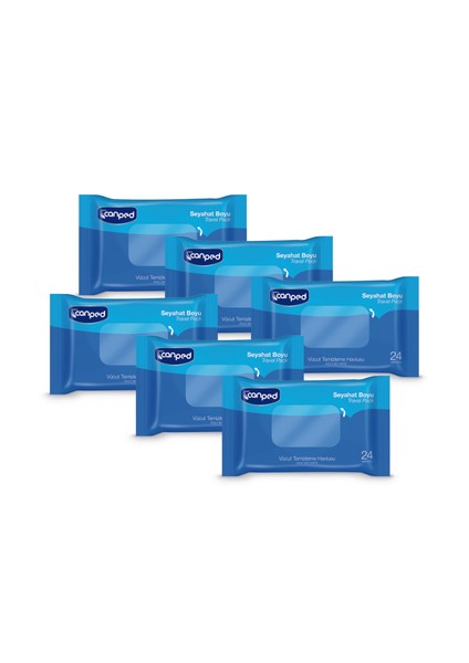 Vücut Temizleme Havlusu Seyahat Paket 24’lü x 6 Adet