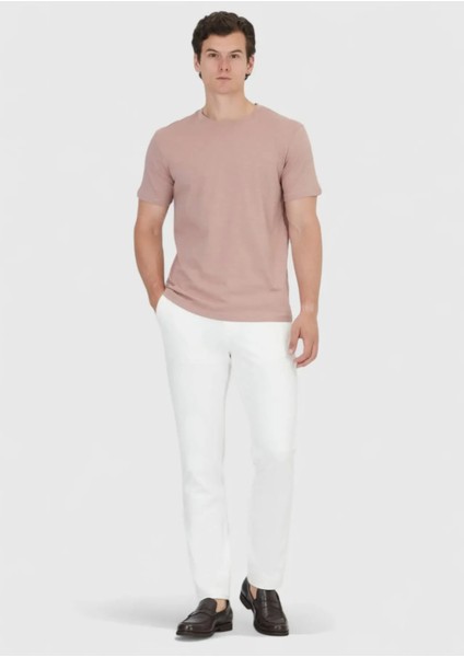 Gül Kurusu Düz Bisiklet Yaka %100 Pamuk T-Shirt fiyatları