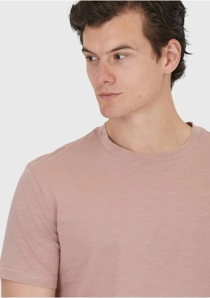 Gül Kurusu Düz Bisiklet Yaka %100 Pamuk T-Shirt fırsatları