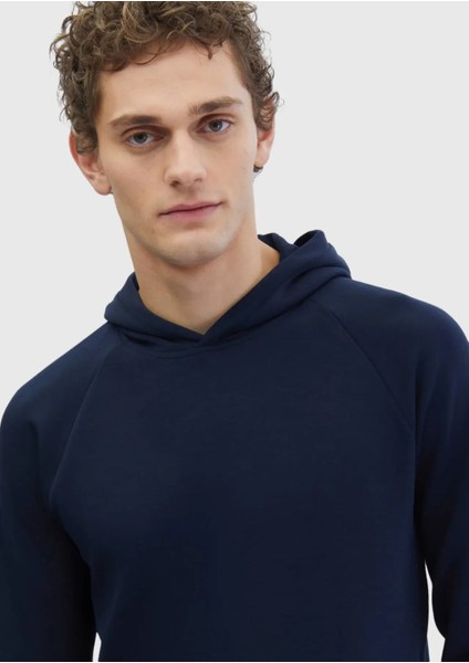 Lacivert Kapüşonlu Düz Sweatshırt modelleri