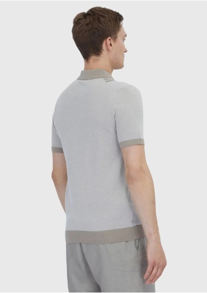 Bej Polo Yaka Çizgili Pamuk Karışımlı Triko indirimleri