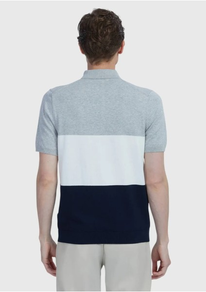 Lacivert Polo Yaka Çizgili Pamuk Karışımlı Triko indirimleri