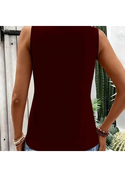 Kadın Askılı Yaka Şerit Halka Detaylı Viskon Bluz fırsatları