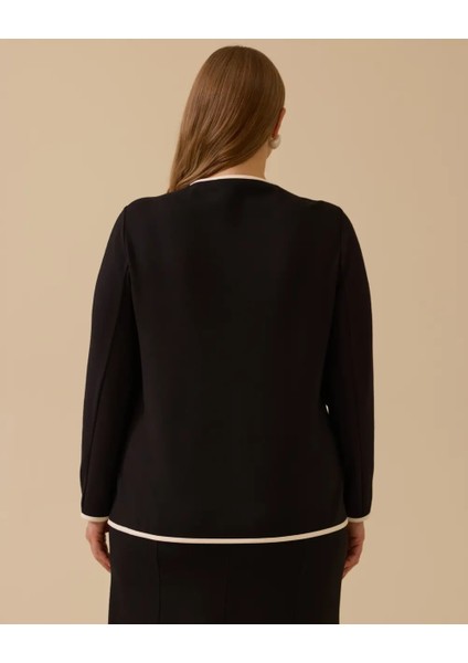 Büyük Beden Biye Detaylı Düğmeli Hırka Gala-Xi fiyatları