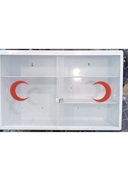 Lüks Beyaz Plastik Ecza Dolabı - Sürgülü Kapak, Yönetmeliklere Uygun, Uzun Ömürlü, Orta Boy fiyatları