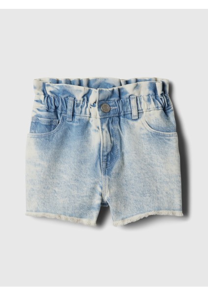 Kız Bebek Açık Mavi Mom Ruffle Denim Şort
