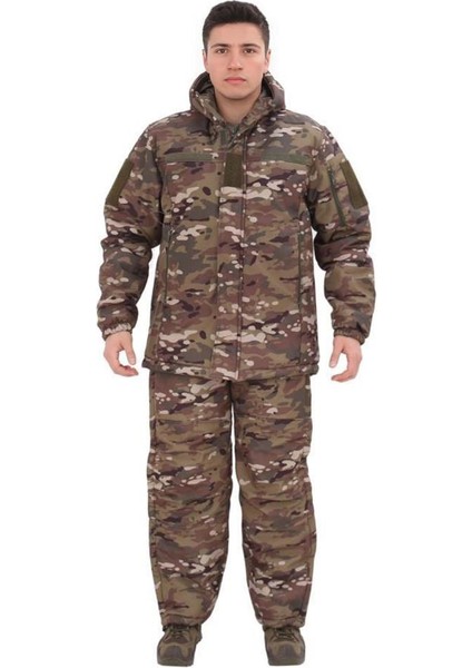 Single Sword Su Geçirmez Kışlık Softshell Mont&pantolon Salopet Takım Multicam-S