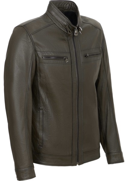 Haki Hakiki Deri Erkek Hakiki Deri Mont - E23KDM310542-R2X fiyatları