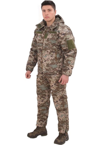 Single Sword Su Geçirmez Kışlık Softshell Mont&pantolon Salopet Takım Piksel-M fiyatları