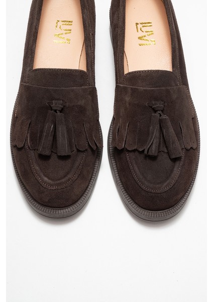 Milina Kahverengi Süet Püsküllü Hakiki Deri Kadın Loafer Ayakkabı fiyatları